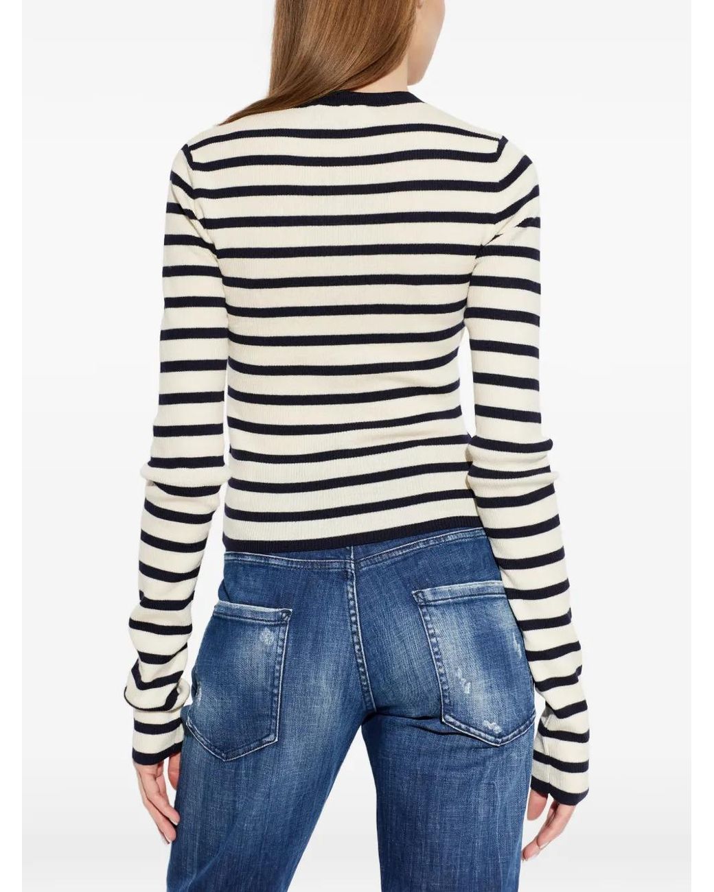 Pull À Rayures DSquared² en coloris White