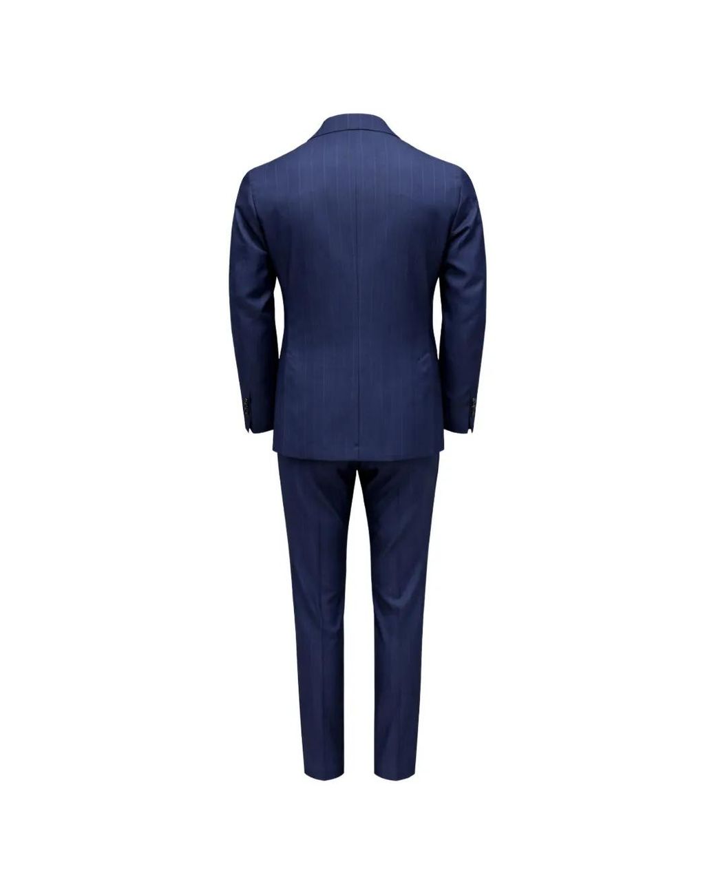 Franzese Collection Blue Beckham Pinstriped Double-Breasted Suit for men