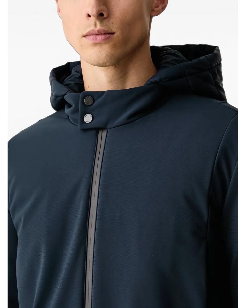 Trussardi Blue Hooded Flap-Pocket Jacket for men
