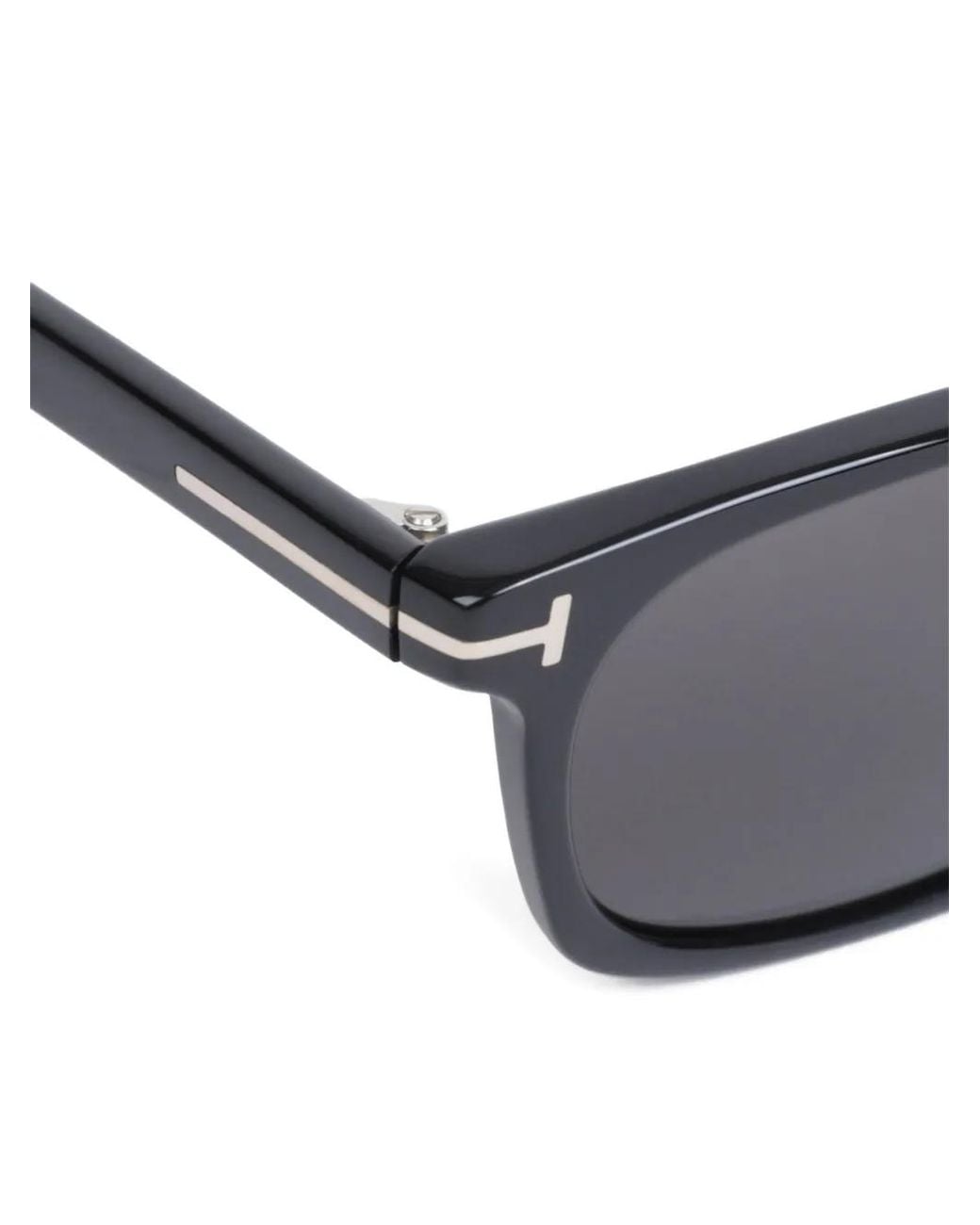 Tom Ford Gray T-Logo Rectangle-Frame Sunglasses