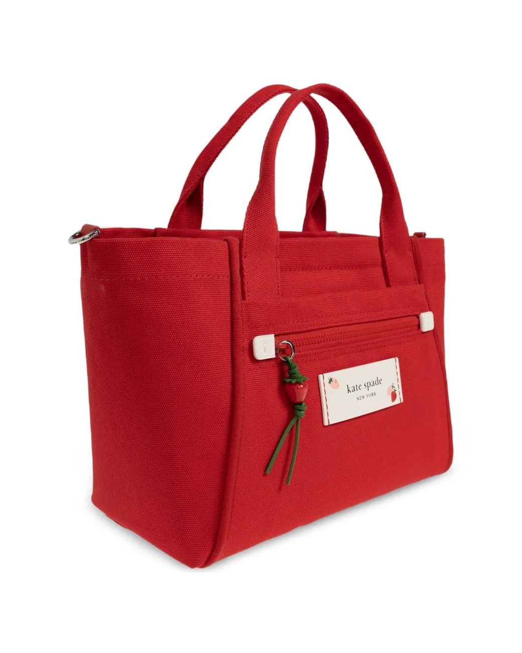 Kate Spade Red Dash Logo-Patch Tote Bag
