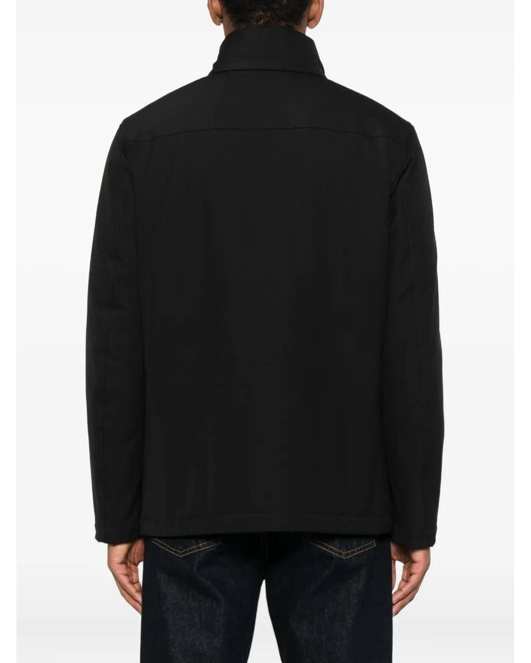 Fay Black Toggle-Fastening Flap-Pocket Jacket for men