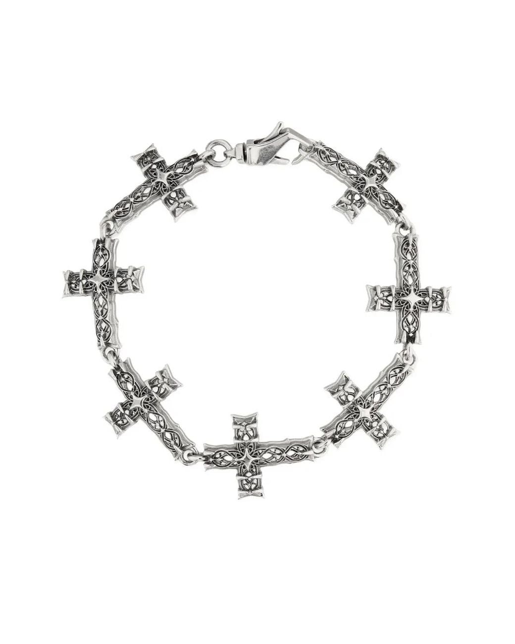 Emanuele Bicocchi Metallic Notre-Dame Cross Bracelet