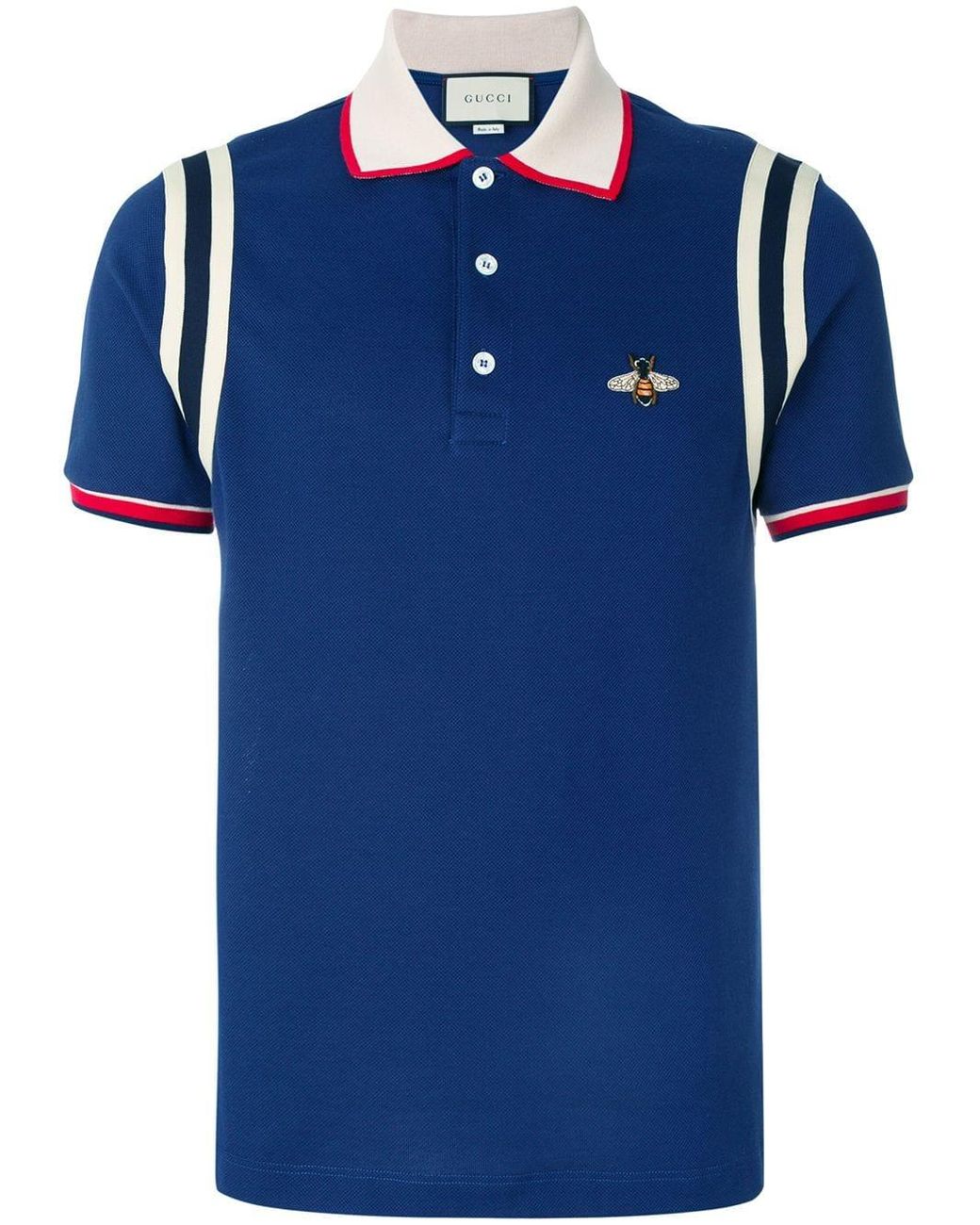 Gucci Bee Logo Polo Shirt in Blue for Men | Lyst