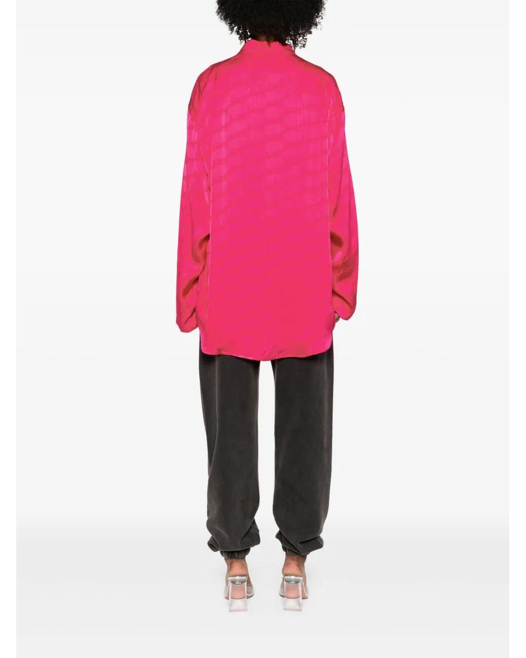 Balenciaga Pink Loose-Fit Shirt With Monogram