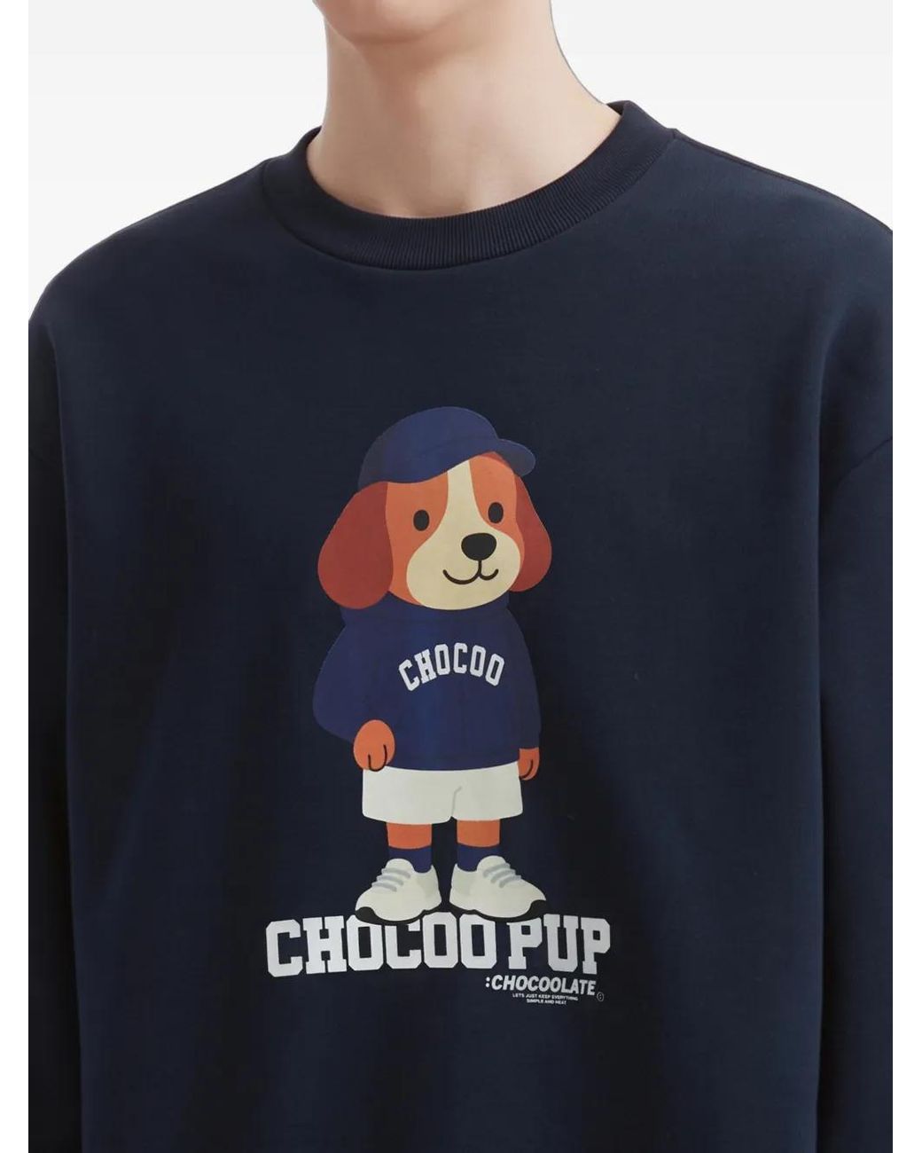 Chocoolate Blue Graphic-Print Sweatshirt for men
