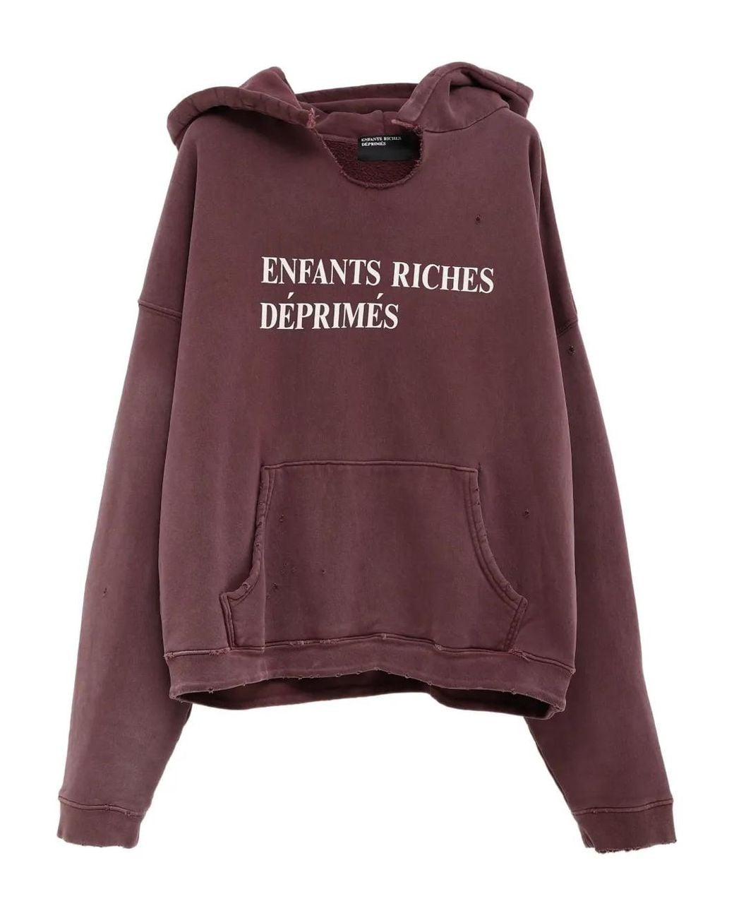 Enfants Riches Deprimes Purple Logo-Print Distressed Hoodie for men