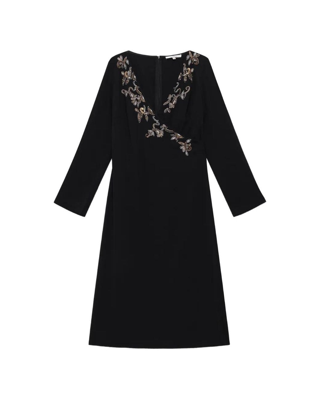 Maliparmi Black Embellished Midi Dress