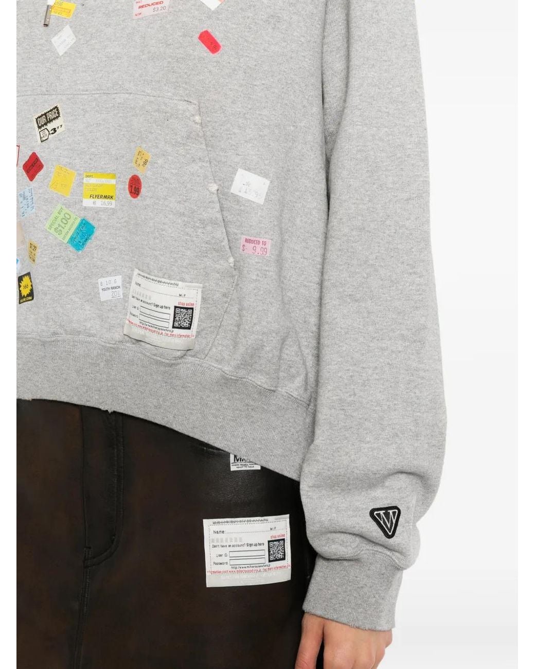 Maison Mihara Yasuhiro White Price Tag Sticker Printed Hoodie