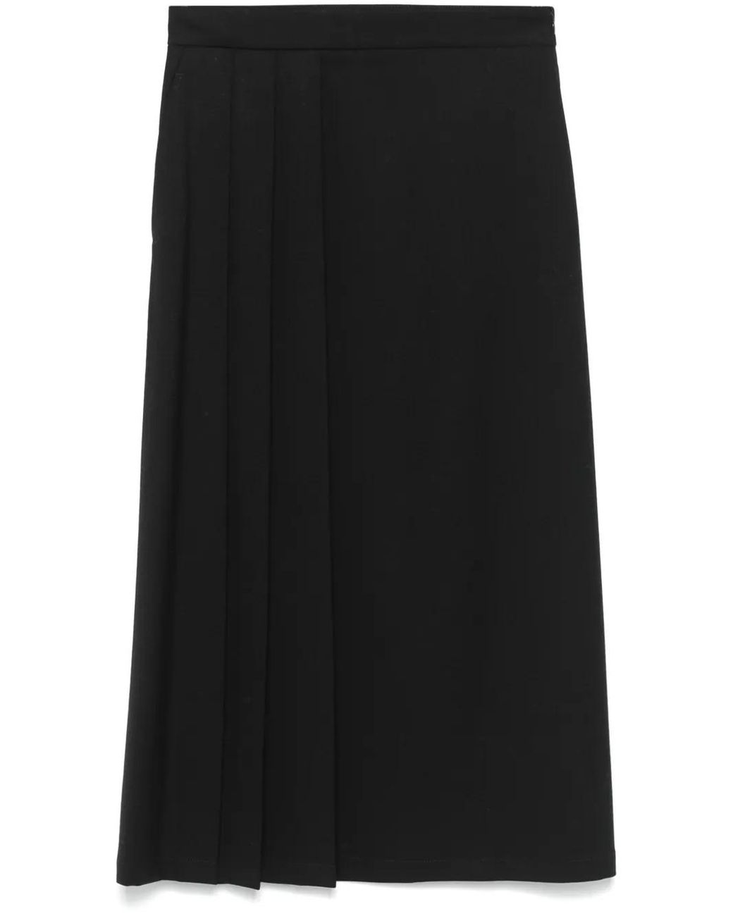 P.A.R.O.S.H. Black Liliuxy Pleated Midi Skirt