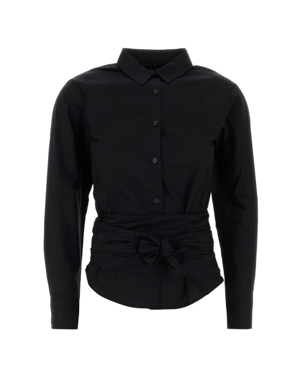 GIMAGUAS Black Ashley Wrap-Waist Shirt