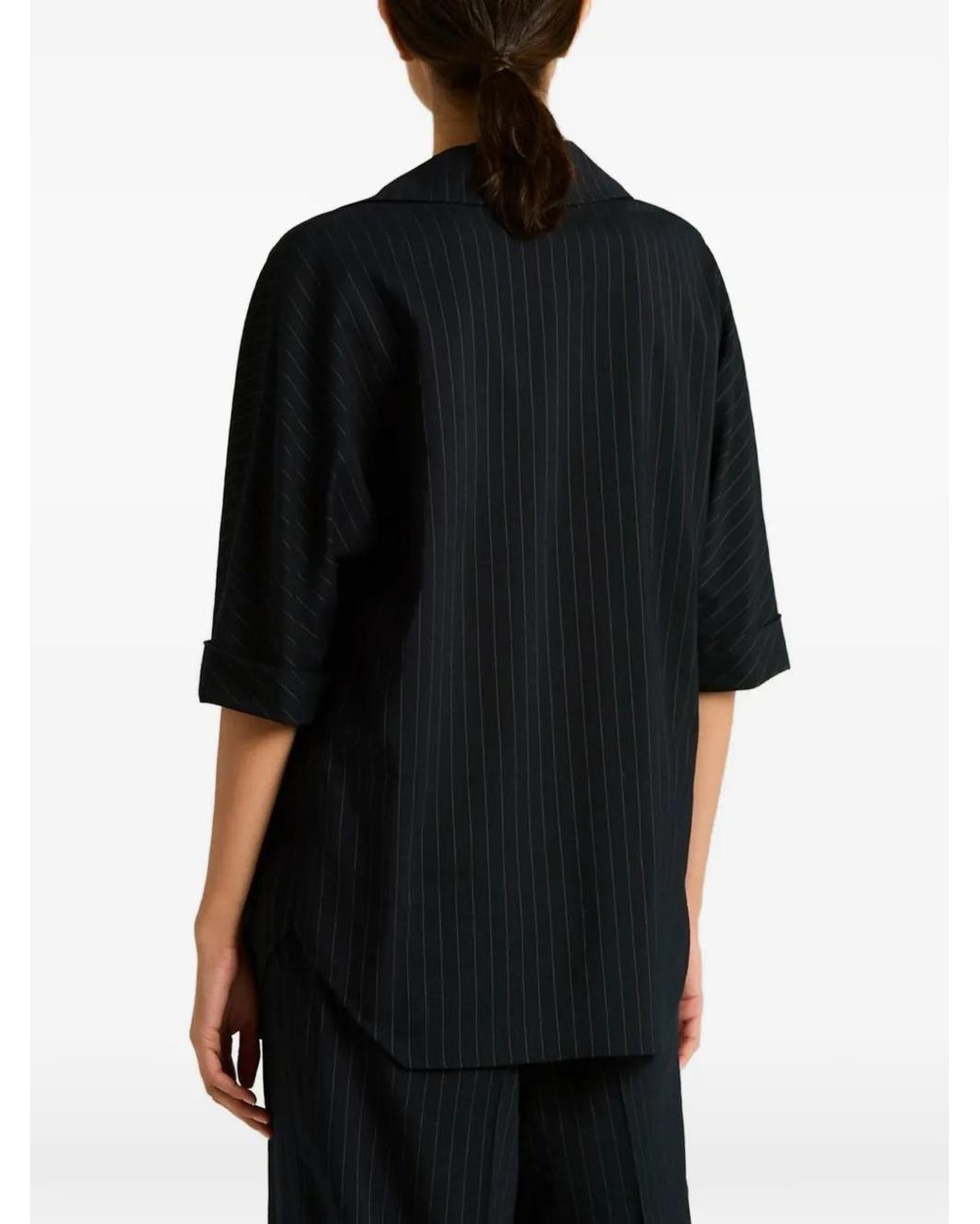 Camicia A Righe di Kiton in Black