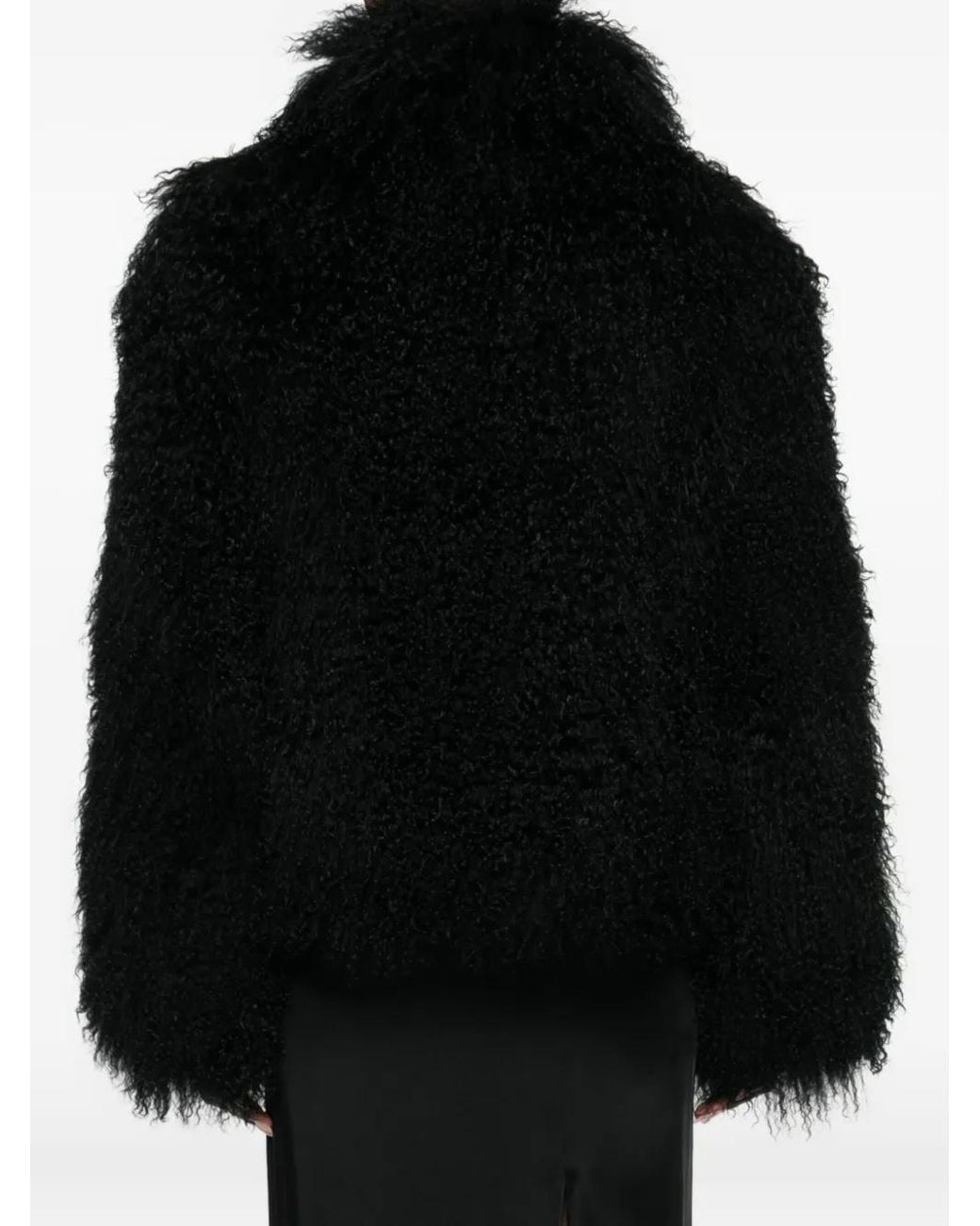 DUCIE Black Rochelle Shearling Jacket