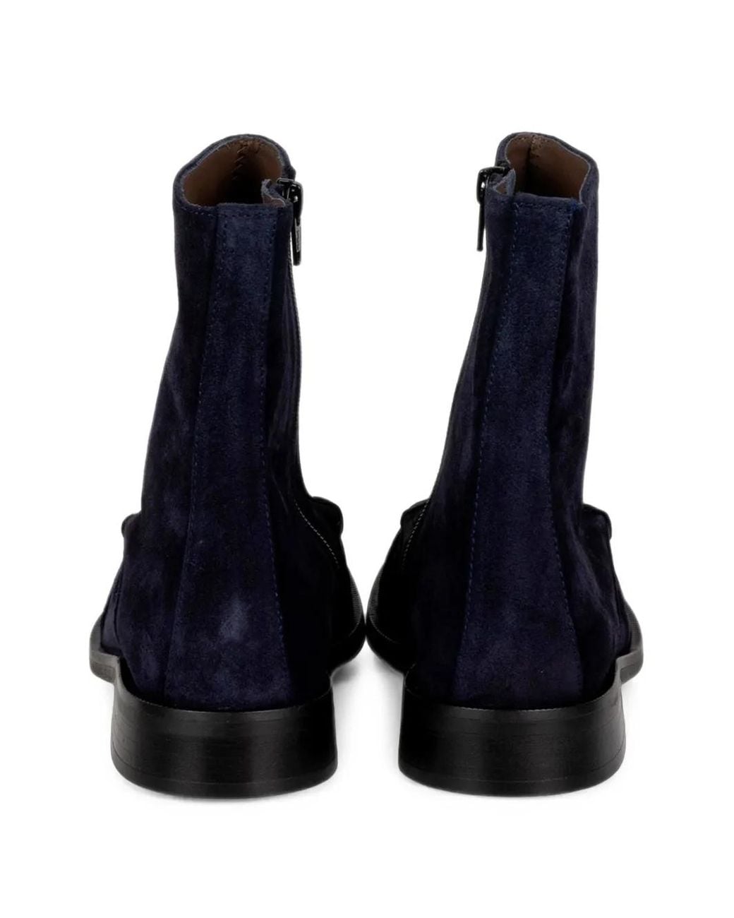 Status Blue Ruched Ankle Boots