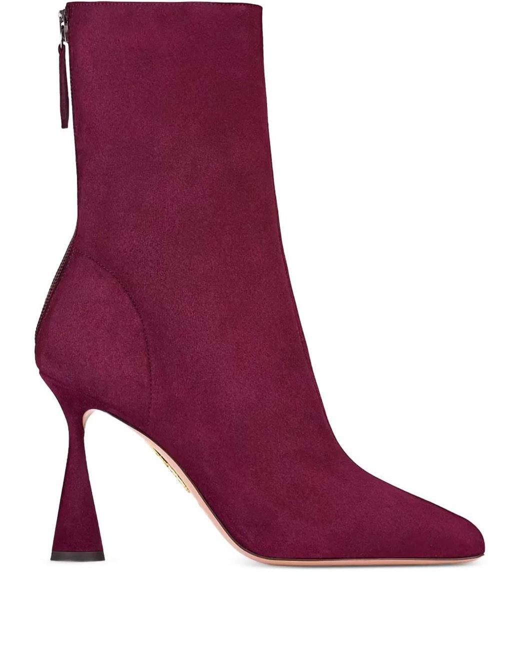 Aquazzura Purple 95Mm Amore Zip-Fastening Heeled Boots