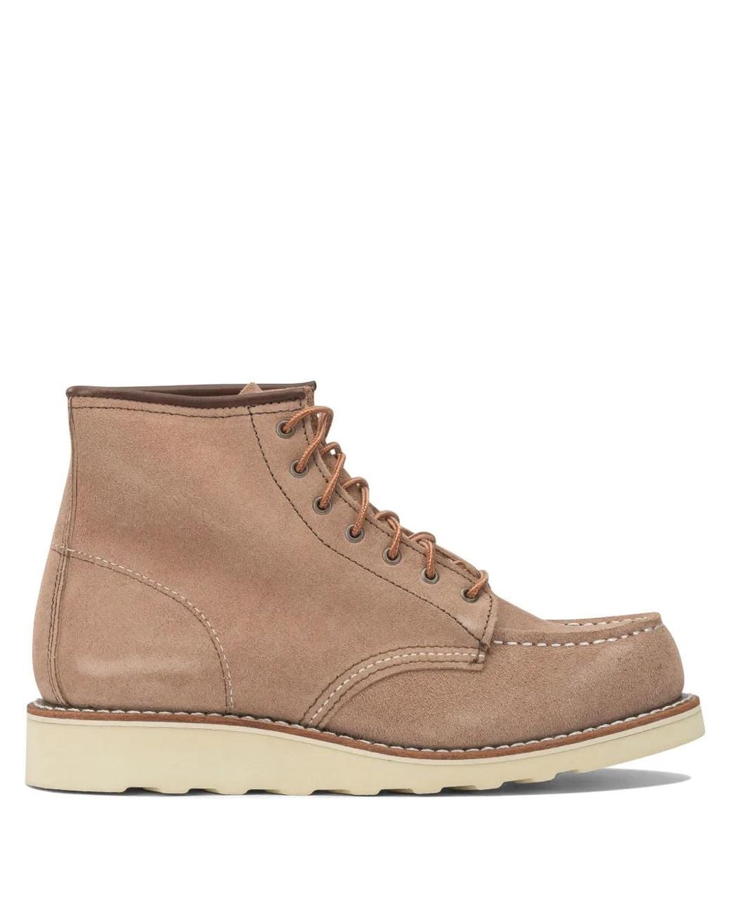 Red Wing Brown Lace-Up Stitching Boots