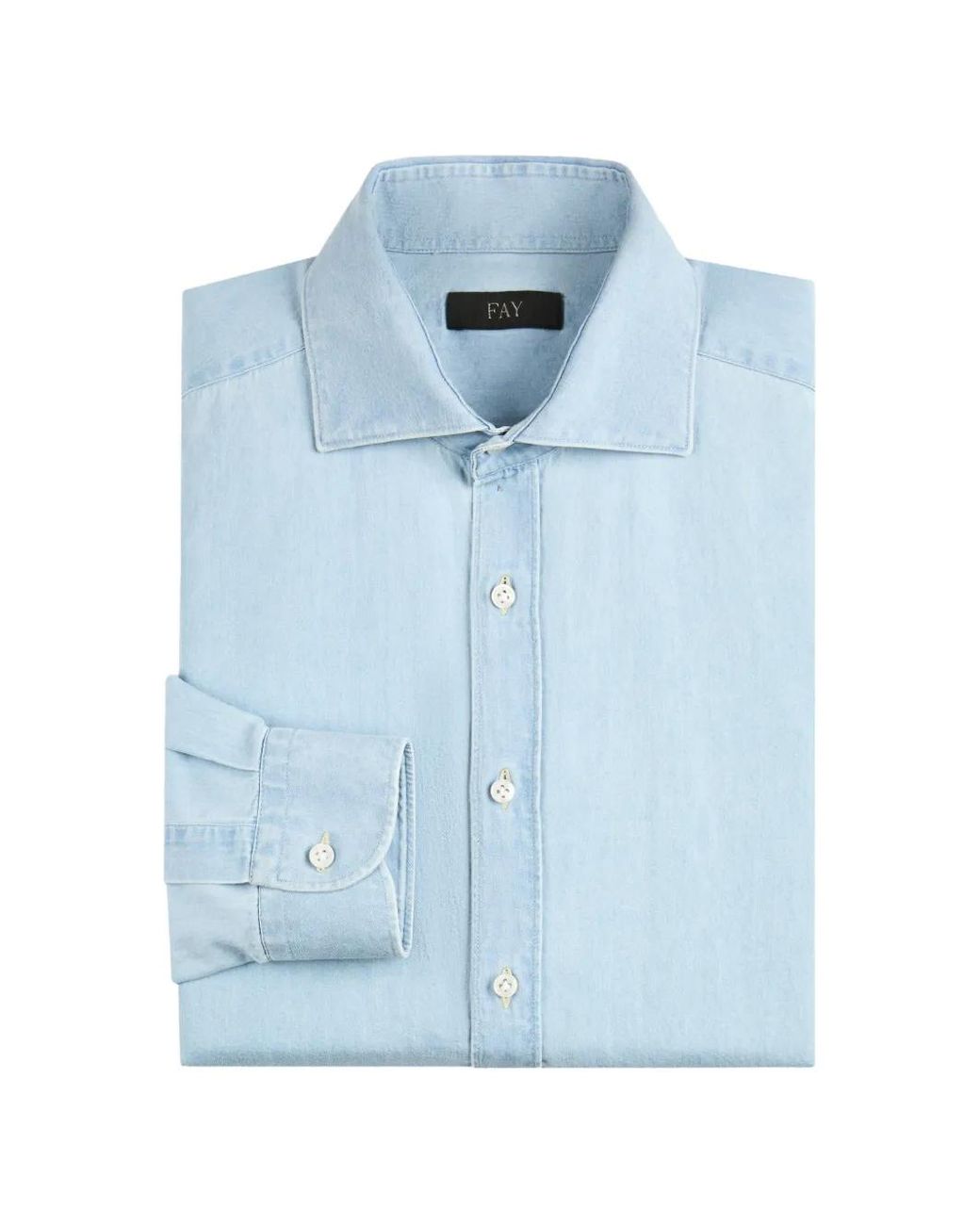 Camicia Denim di Fay in Blue da Uomo
