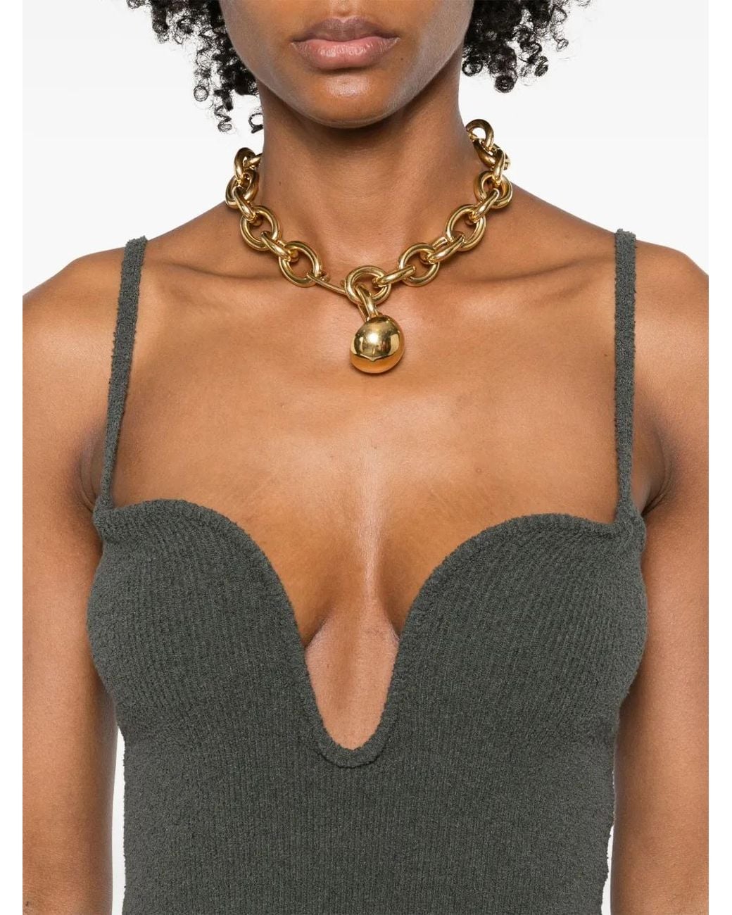 Nanushka Gray Bouclé Cropped Tank Top