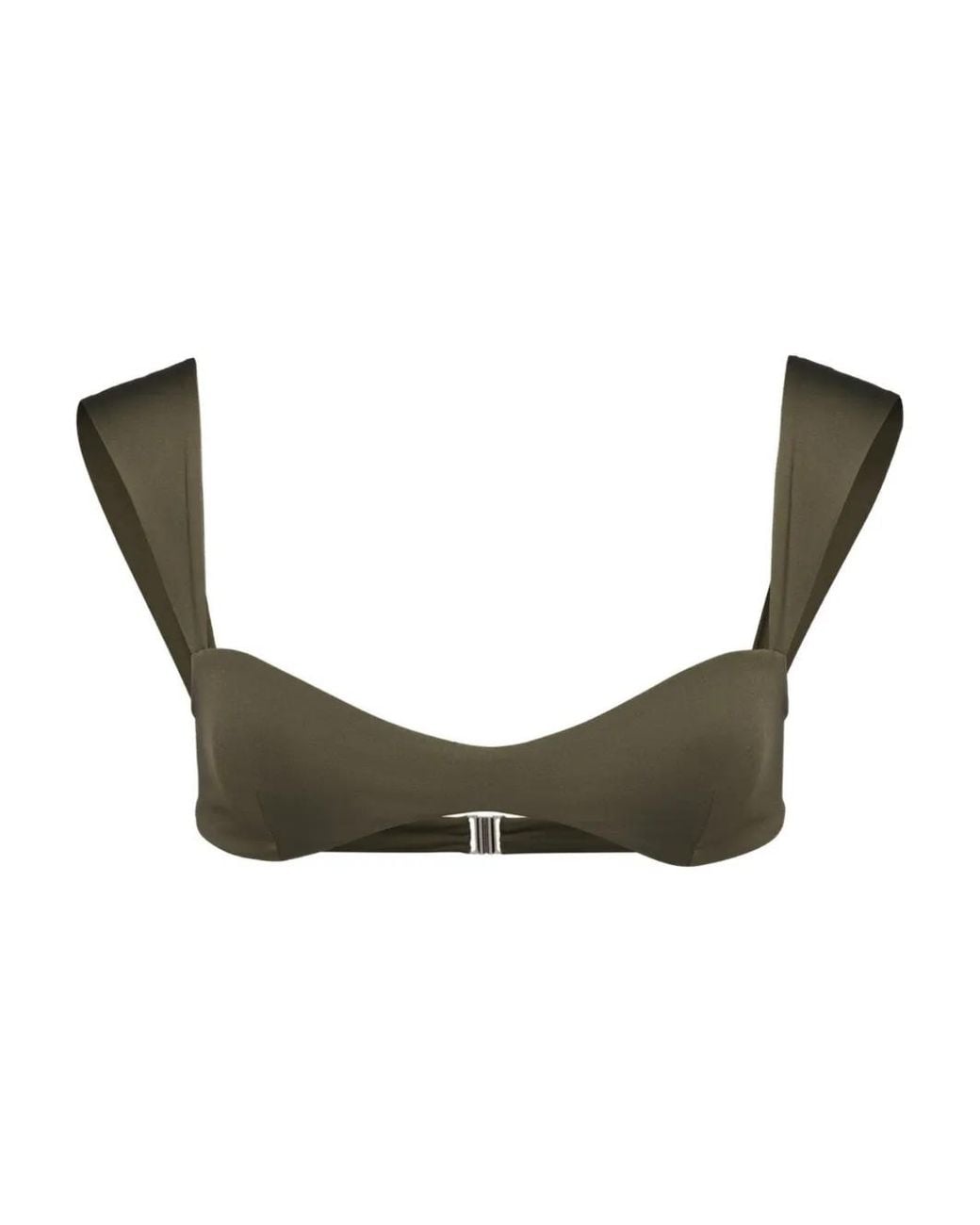 Magda Butrym Green Retro Shoulder-Padded Bikini Top