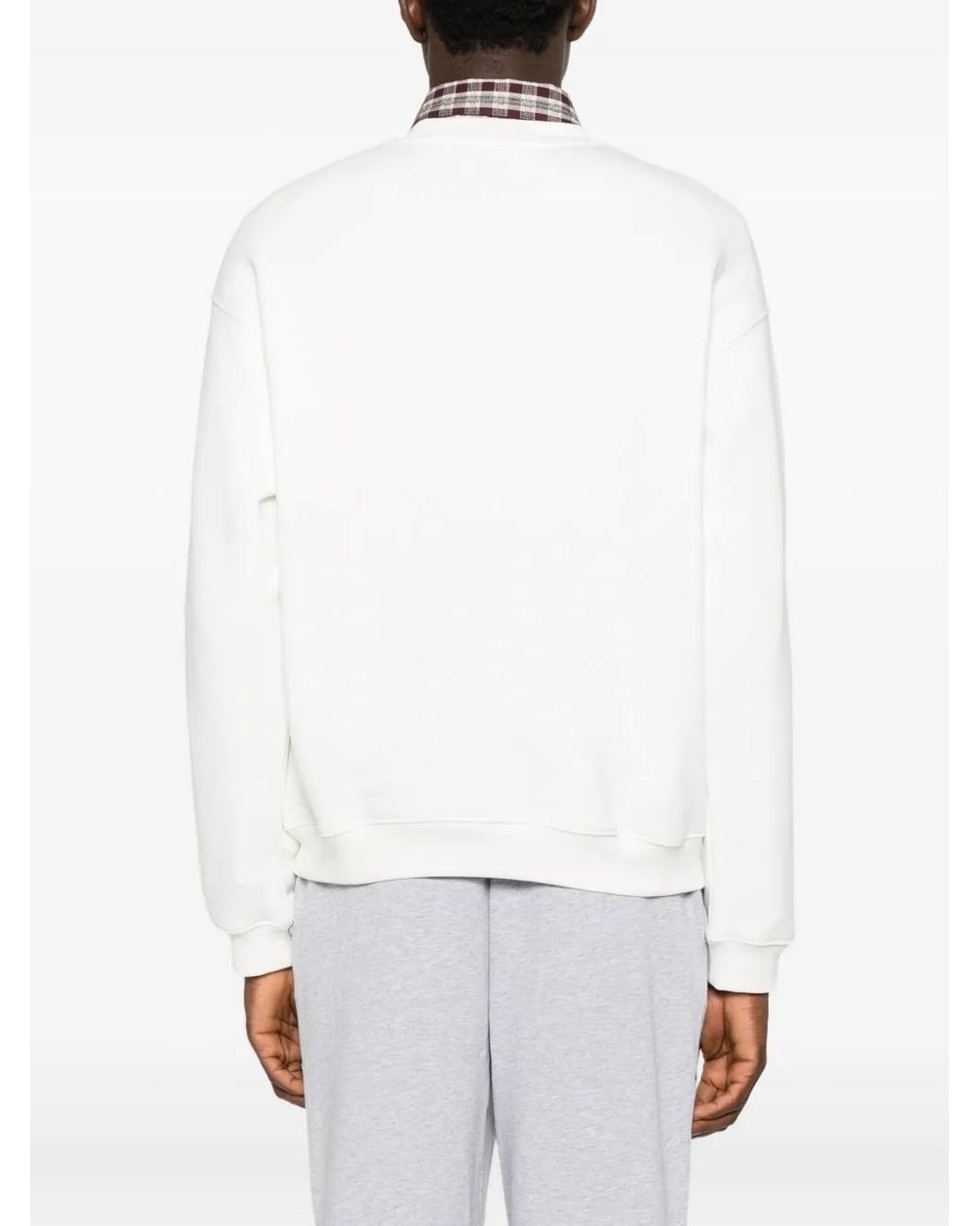 Lacoste White Sweatshirt Mit Logo-Patch