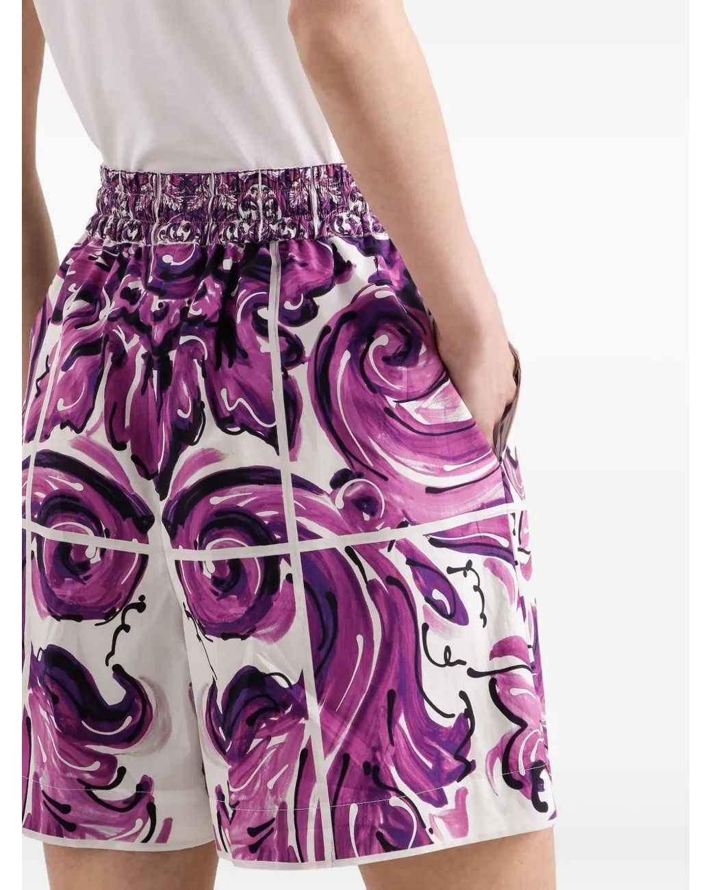 Dolce & Gabbana Purple Patterned Shorts