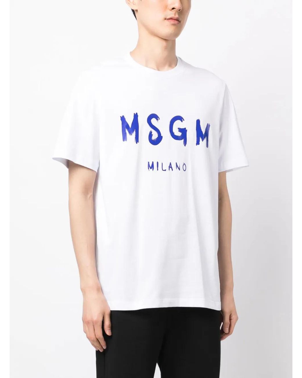MSGM Blue Logo T-Shirt for men
