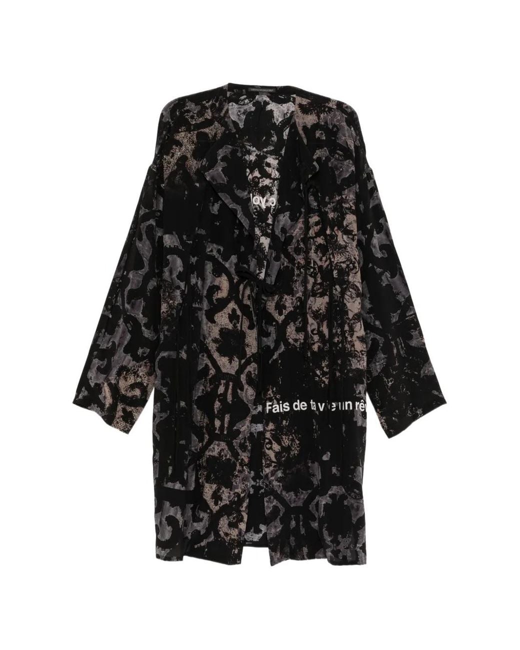 Yohji Yamamoto Black Baroque Collarless Coat for men