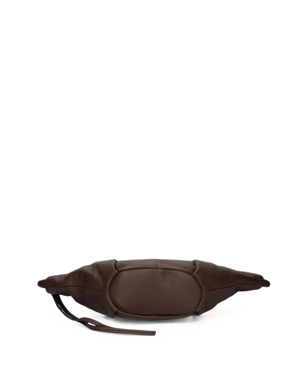 Vic Matié Brown Grained Leather Tote Bag