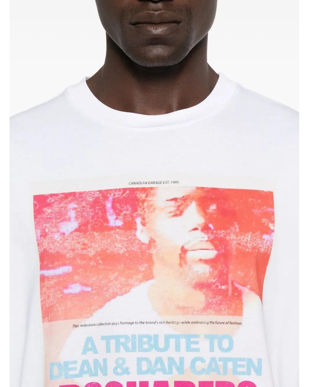 DSquared² White Print T-Shirt for men