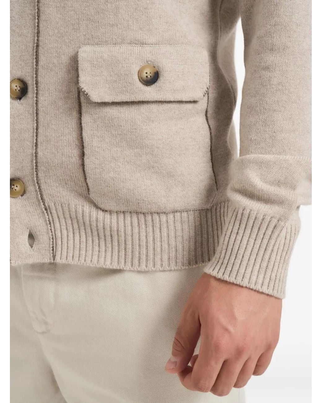 Kangra Natural Buttoned Cardigan for men
