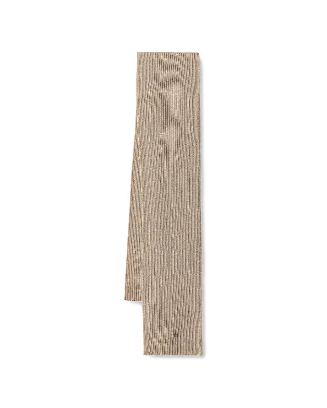 Mos Mosh Natural Tova Ribbed-Knit Scarf