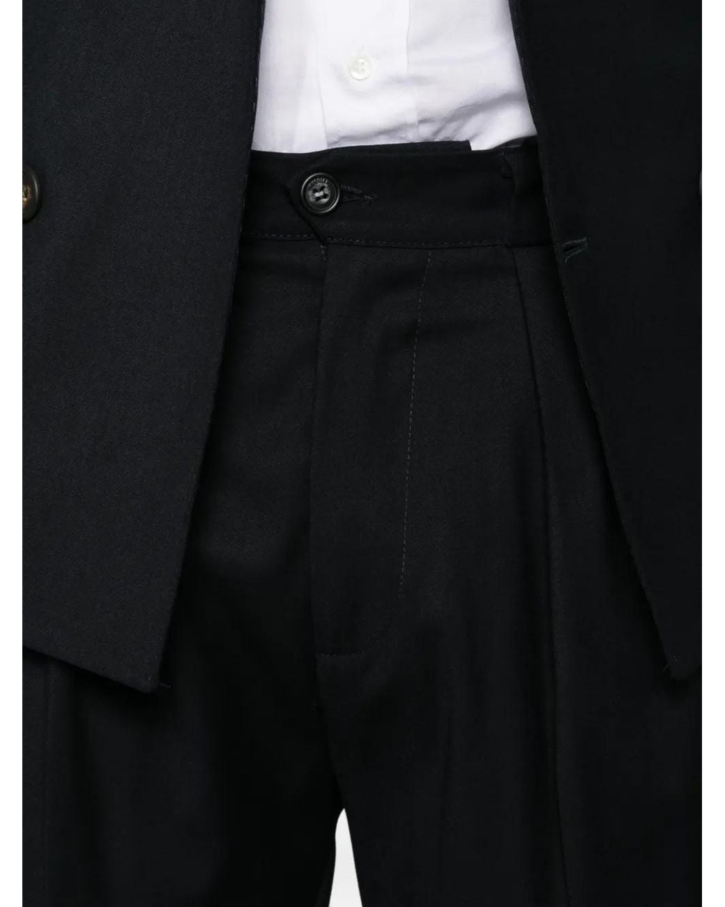 Imperial Black Double-Breasted Peak-Lapel Suit for men