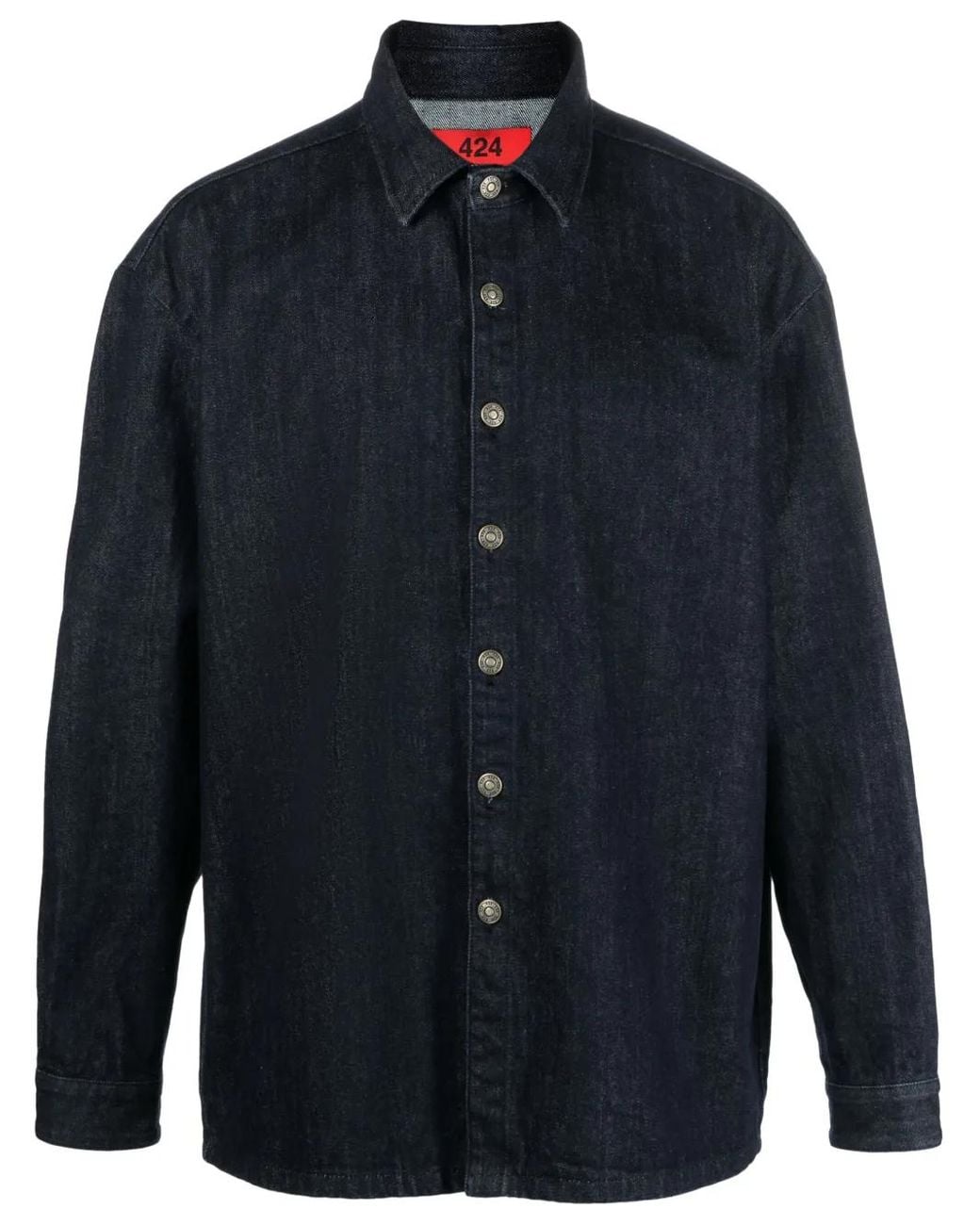 424 Blue Long-Sleeve Denim Shirt for men