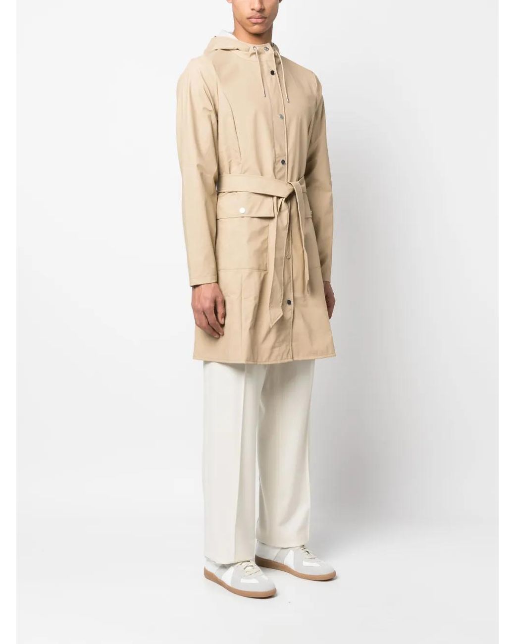 Rains Natural Belted Hooded Raincoat