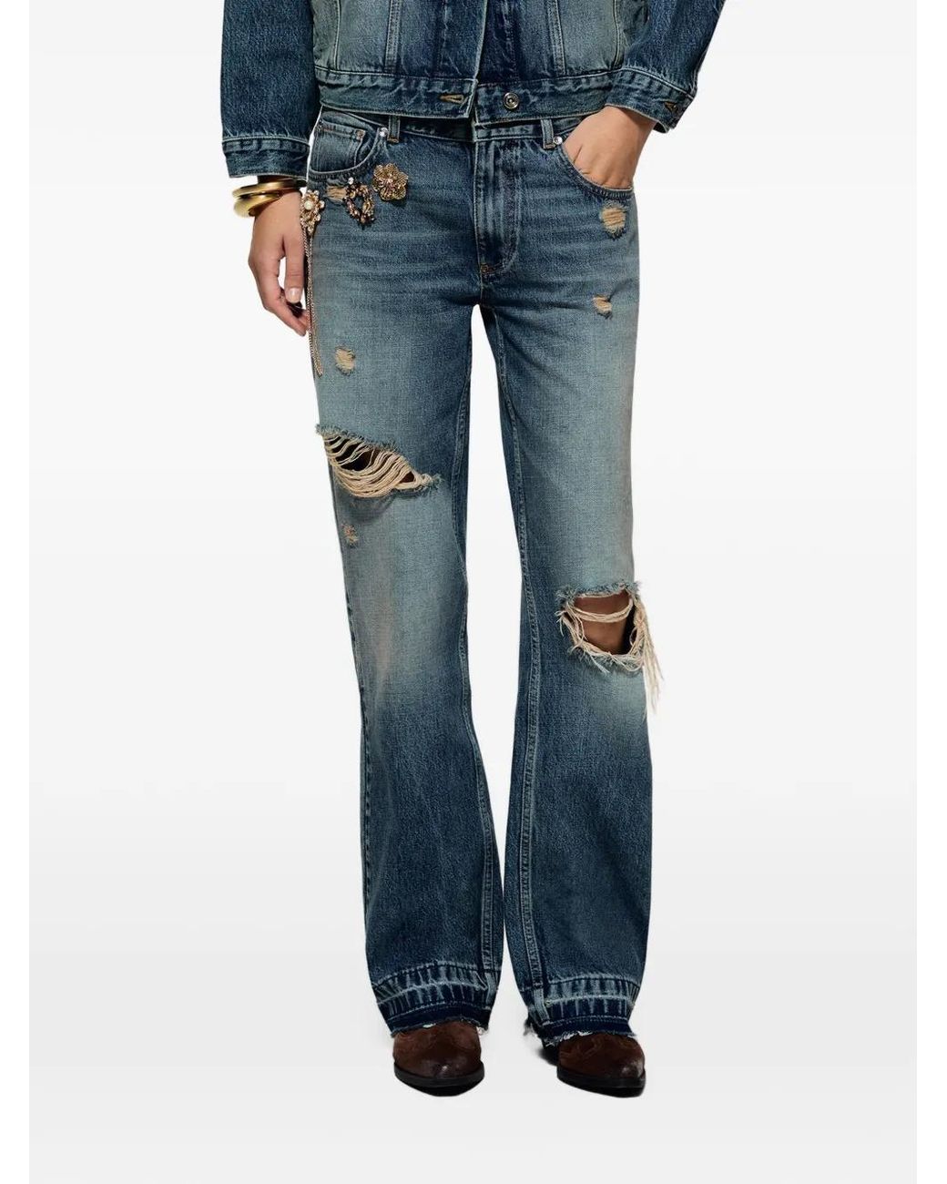 Liu Jo Blue Jeans Destroyed With Spille-Jewel
