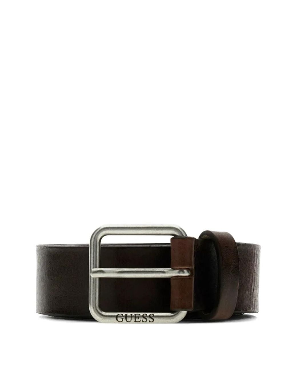 Guess Black Ceinture À Logo Gravé for men