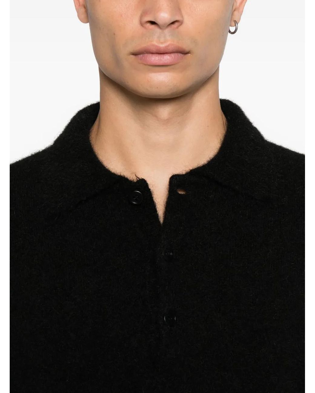 sunflower Black Polo-Collar Sweater for men