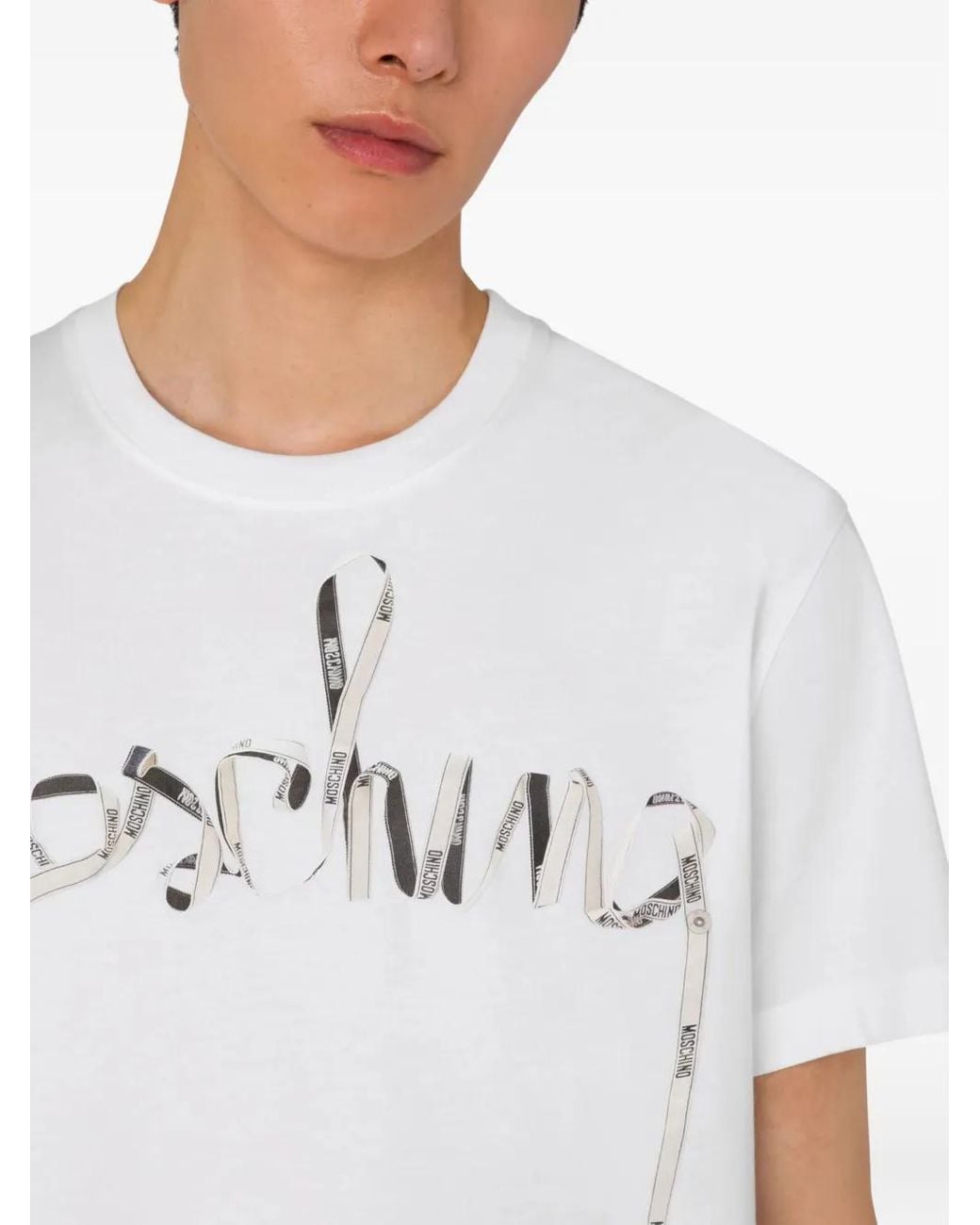 Moschino White Cotton Jersey T-Shirt for men