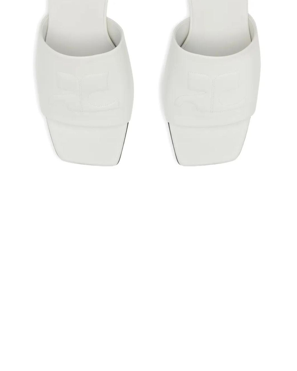 Courreges White 55Mm Leather Block-Heel Sandals