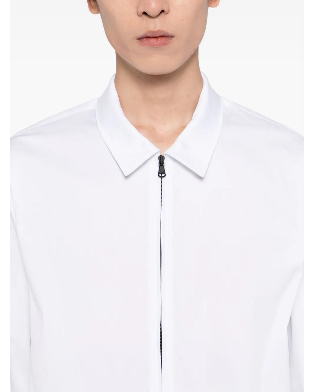 James Perse White Zip-Up Shirt for men