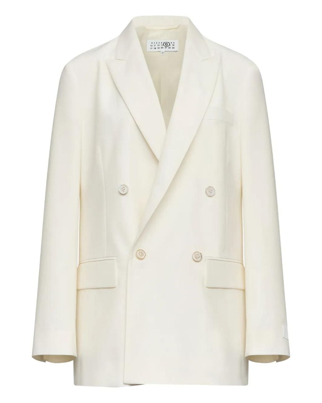 MM6 by Maison Margiela White Double-Breasted Jacket