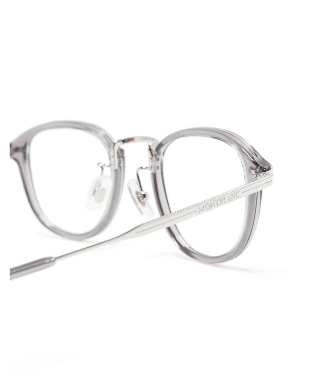 Montblanc White Round-Frame Glasses for men