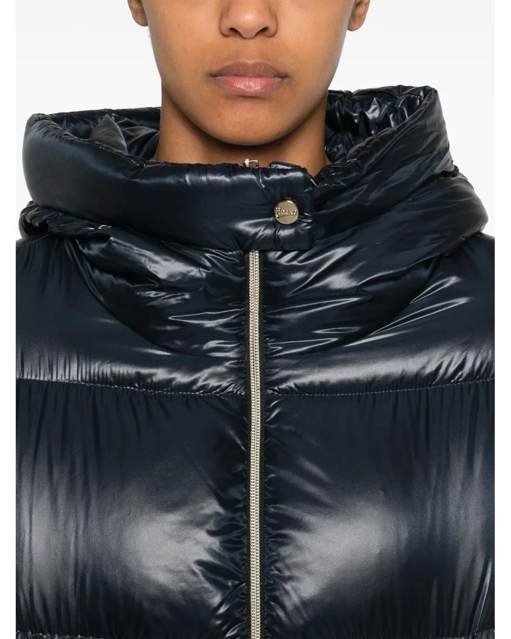 Herno Blue Ultralight Hooded Parka Coat