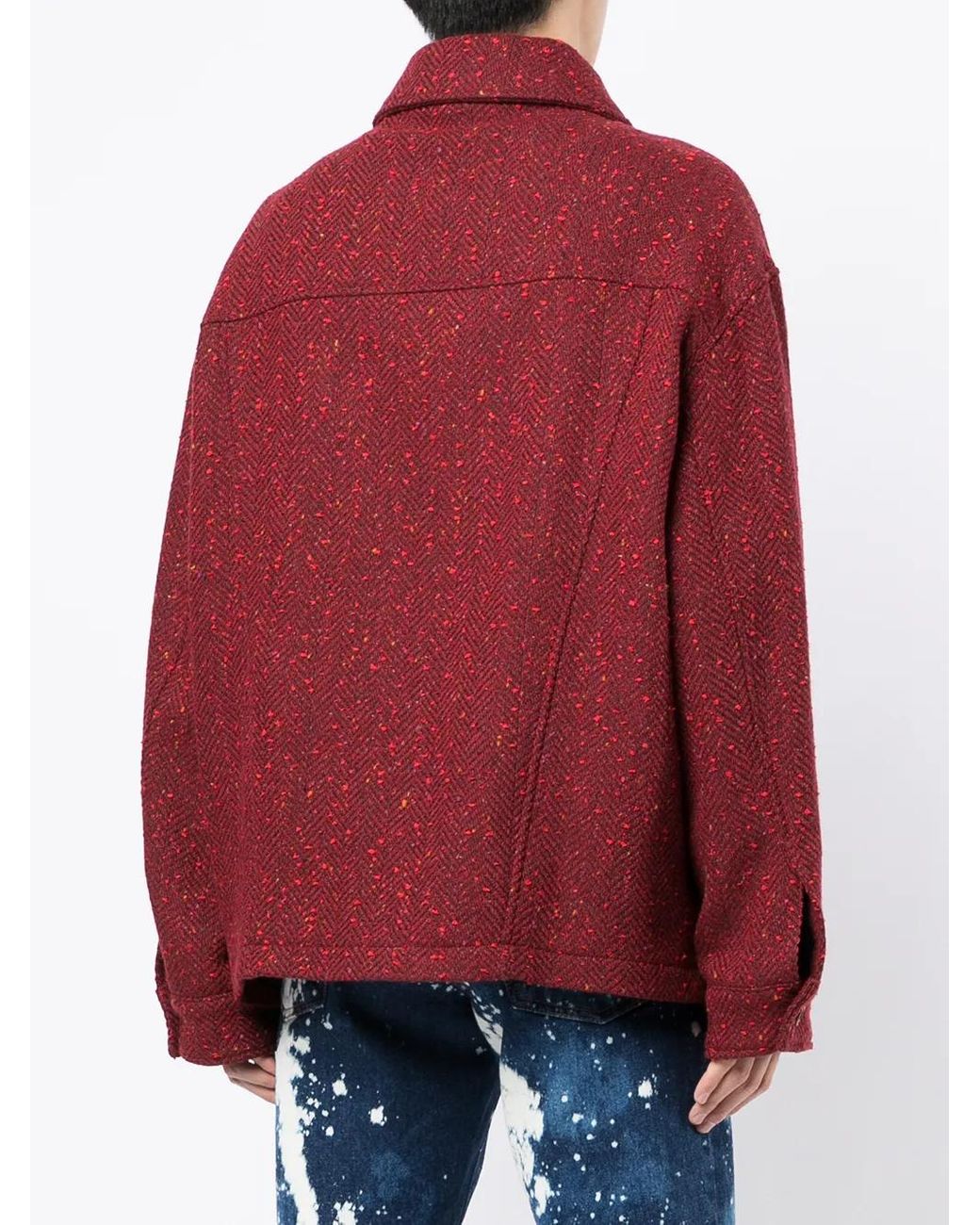 Chaqueta Con Efecto De Espiga Marni de hombre de color Red