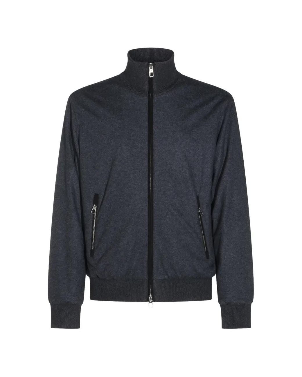 Montecore Blue Cardigan Zippé À Bords Nervurés for men