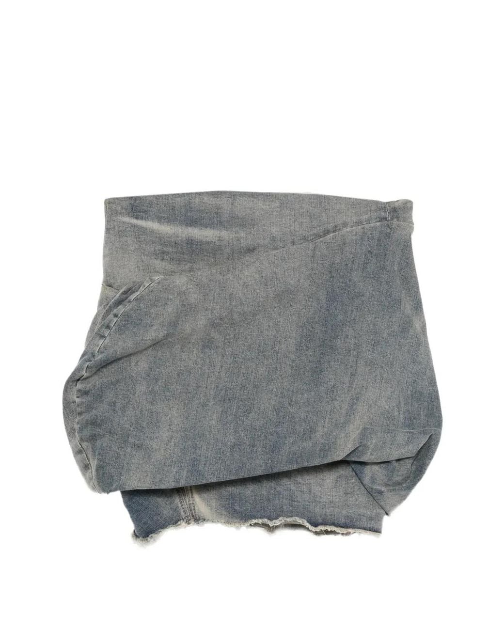 Rick Owens Gray Draped Mini Skirt
