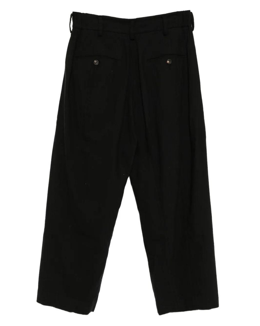 Ziggy Chen Black Front-Pleated Trousers for men