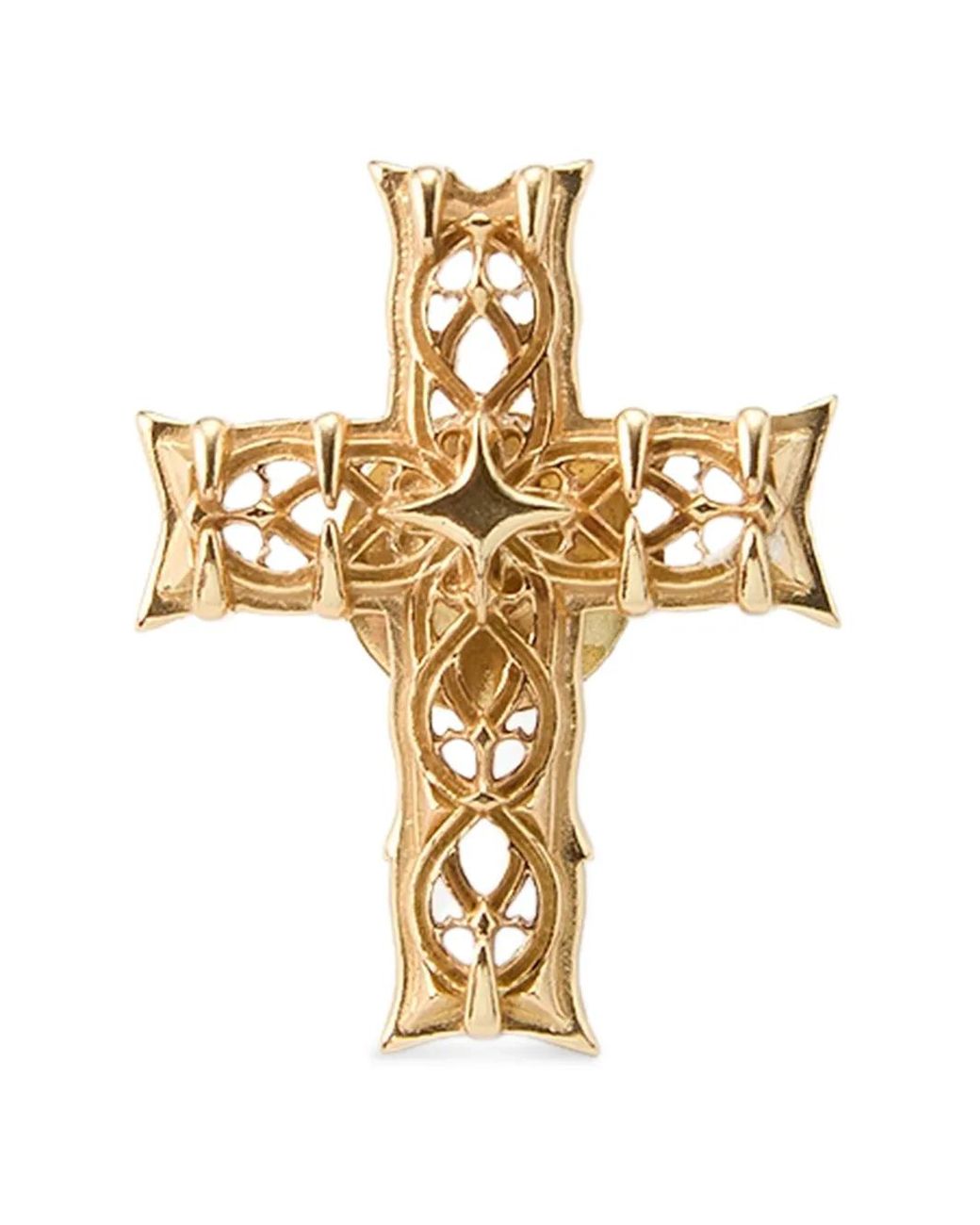 Emanuele Bicocchi Metallic Notre-Dame Cross Brooch