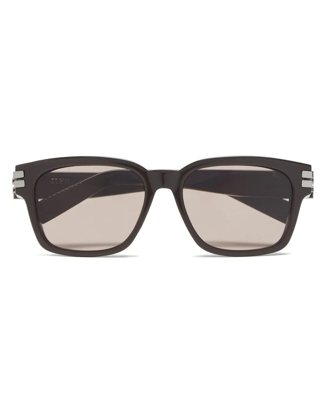 Zegna Brown Square-Frame Tinted Sunglasses for men