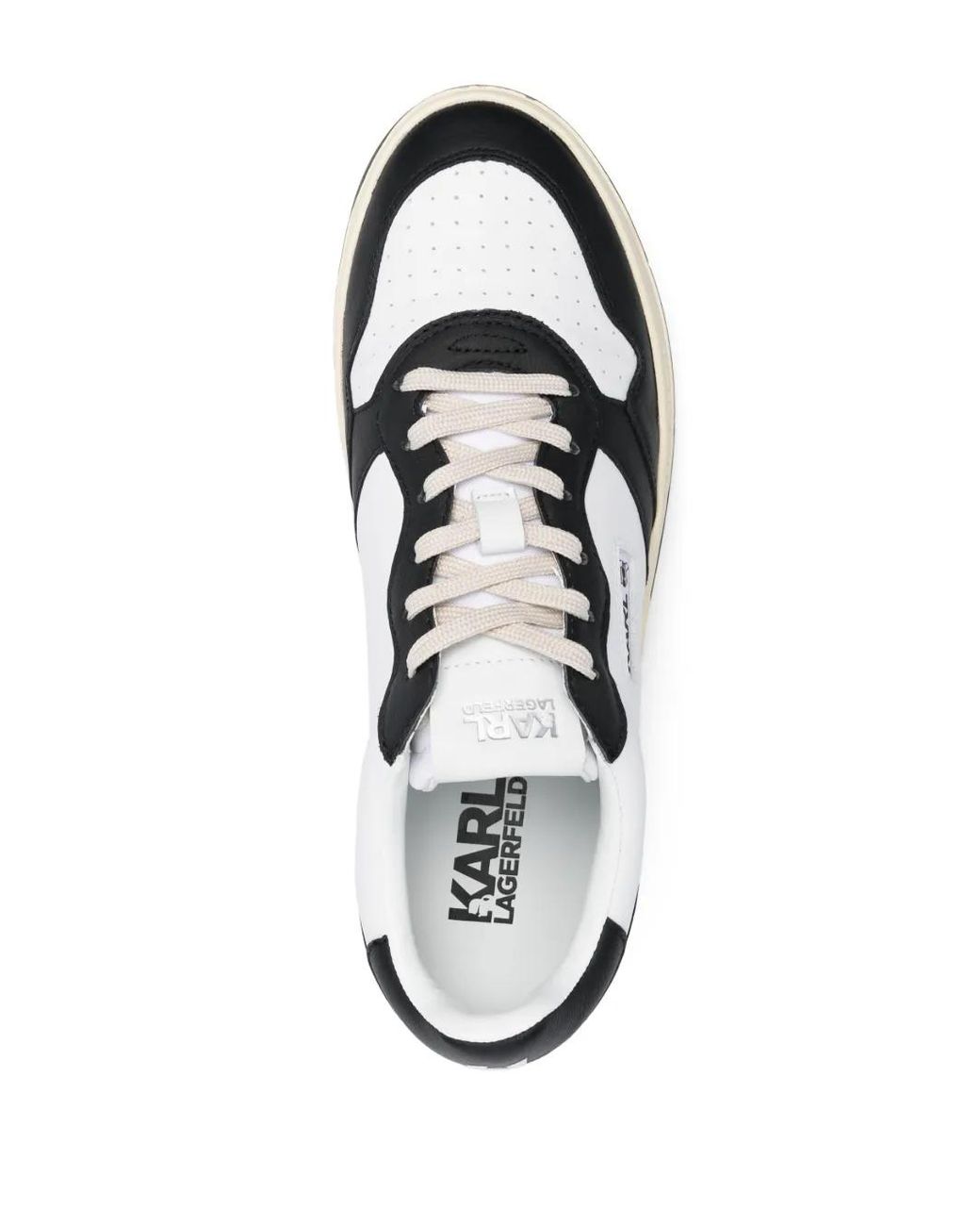 Karl Lagerfeld White Panelled Low-Top Sneakers for men